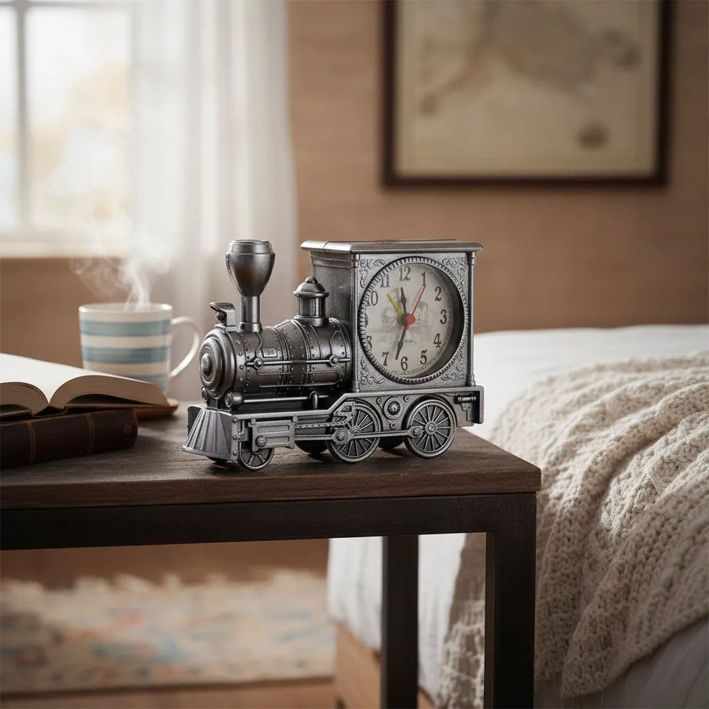 Réveil Vintage Train en Métal